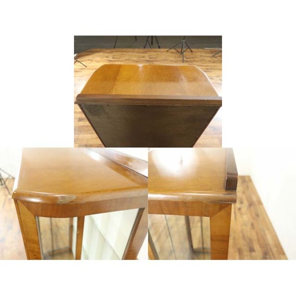 1940年頃 ウォールナット材 イギリス アンティーク・ショーケース