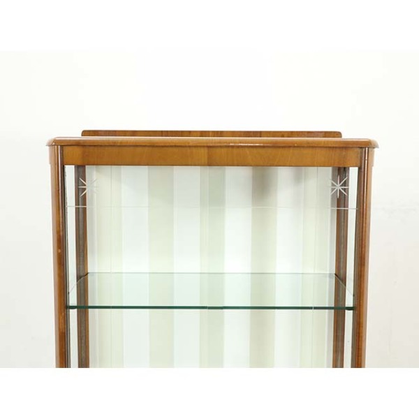 1940年頃 ウォールナット材 イギリス アンティーク・ショーケース