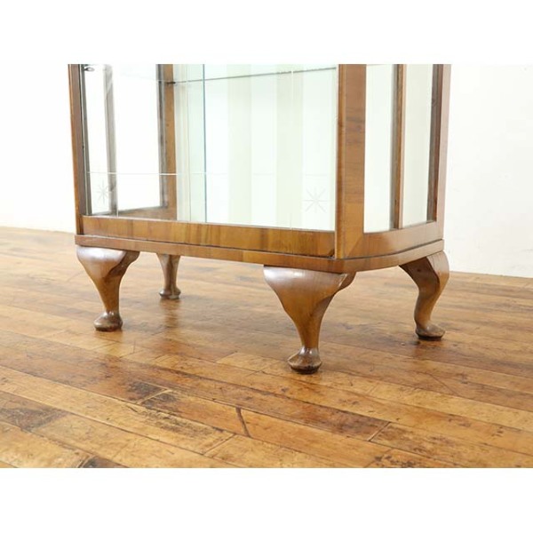 1940年頃 ウォールナット材 イギリス アンティーク・ショーケース