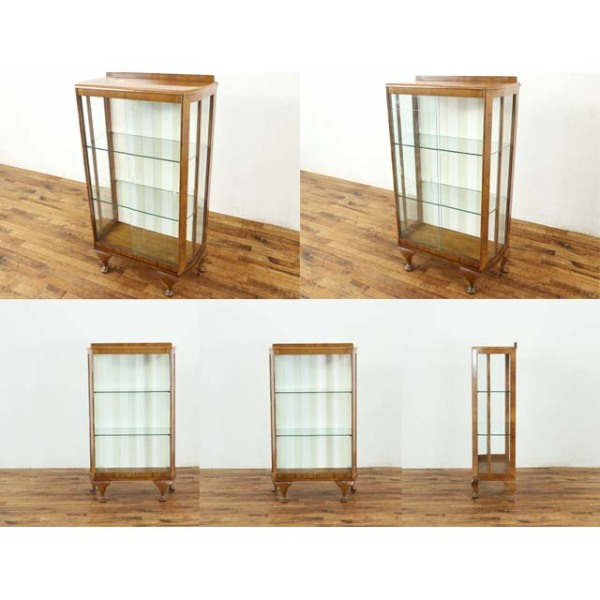 1940年頃 ウォールナット材 イギリス アンティーク・ショーケース