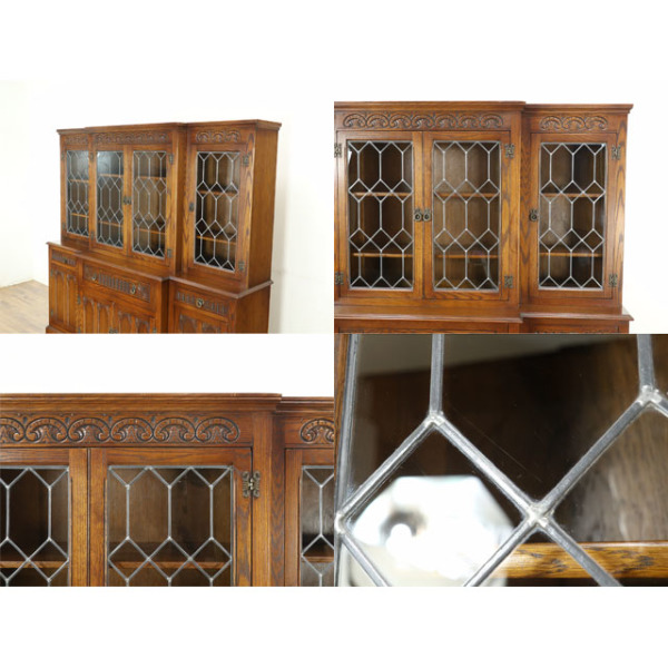 イギリス アンティーク　家具 ブックケース キャビネット 1950年頃 481A 1950年頃 オーク材 イギリス アンティーク・キャビネット
