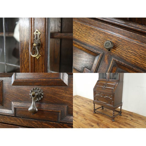 1920年頃 オーク材 イギリス アンティーク・ブックビューロー