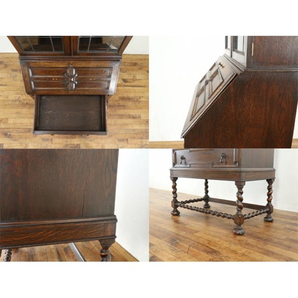 1920年頃 オーク材 イギリス アンティーク・ブックビューロー