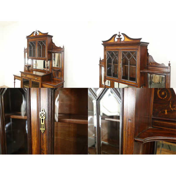 1900年頃 ローズウッド材 イギリス アンティーク・キャビネット