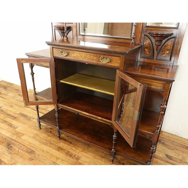 1900年頃 ローズウッド材 イギリス アンティーク・キャビネット