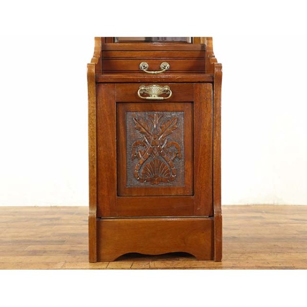 ’70年代 伊製 当時21万◆宝石箱 外観総革製 中マホガニー使用 4つの引出し 1910年頃 マホガニー材 イギリス アンティーク・コールボックス