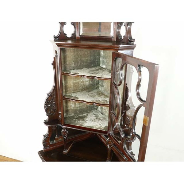 1890年頃 マホガニー材 イギリス アンティーク・コーナーキャビネット