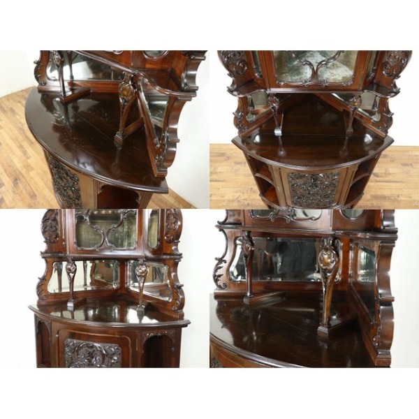 1890年頃 マホガニー材 イギリス アンティーク・コーナーキャビネット