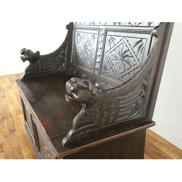1900年頃 オーク材 イギリス アンティーク・ベンチ antique80511 新着