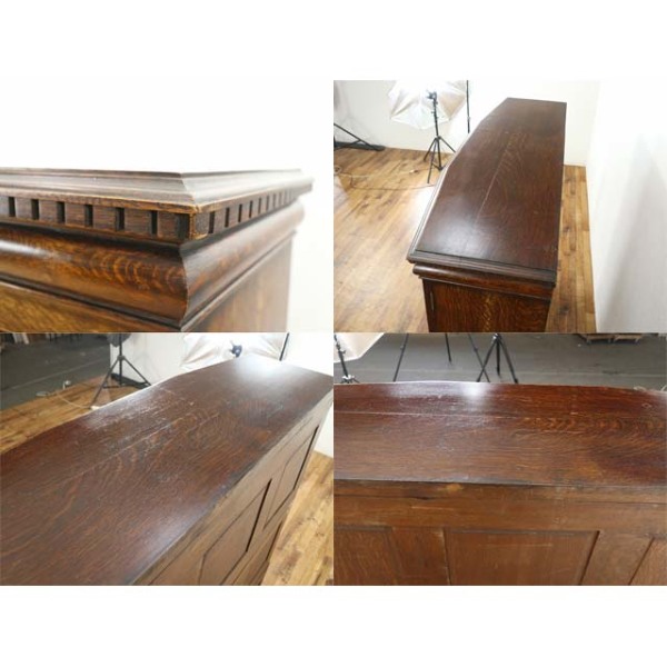 アンティーク　キャビネット　イギリス製 イギリスアンティークのガラスキャビネット、ステンドグラス扉が美しい