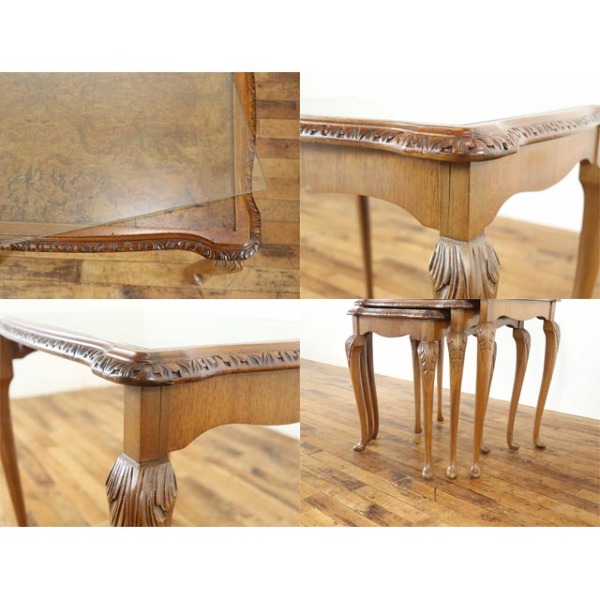 1940年頃 ビーチ材 イギリス アンティーク・ネストテーブル