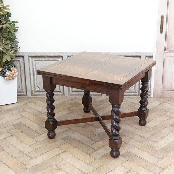 アンティークテーブル 北欧テイストのヴィンテージ家具、伸張式のダイニングテーブル(x-750-f