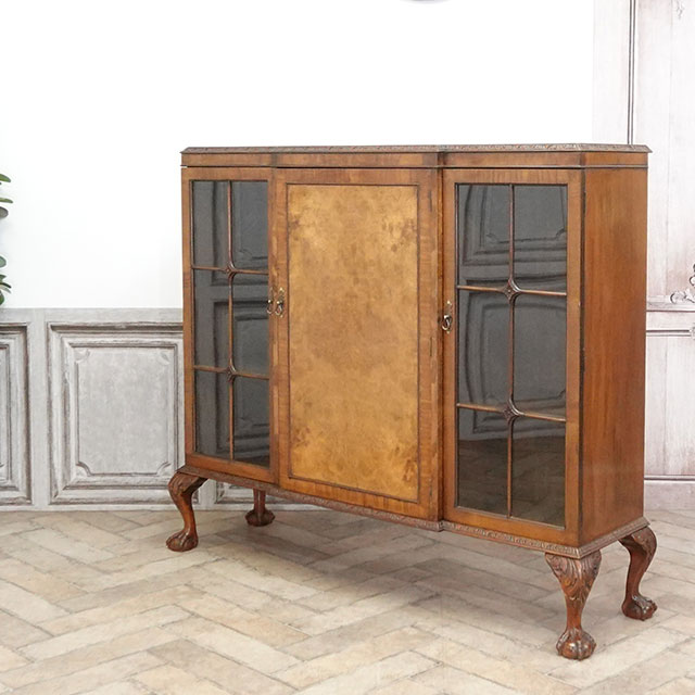 1930年頃 ウォールナット材 イギリス アンティーク・ブックケース