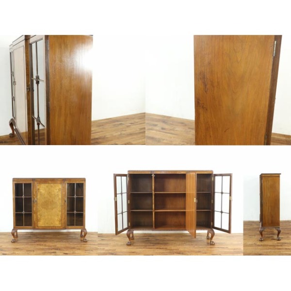 1930年頃 ウォールナット材 イギリス アンティーク・ブックケース