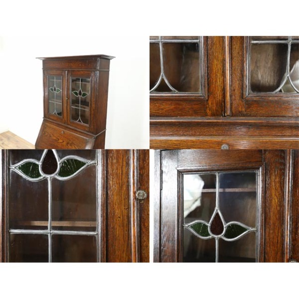 1920年頃 オーク材 イギリス アンティーク・ブックビューロー