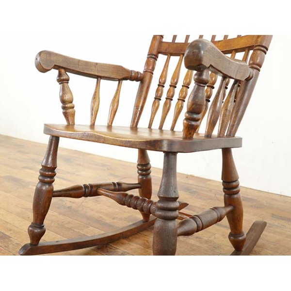 1930年頃 エルム材 イギリス アンティーク・ロッキングチェア