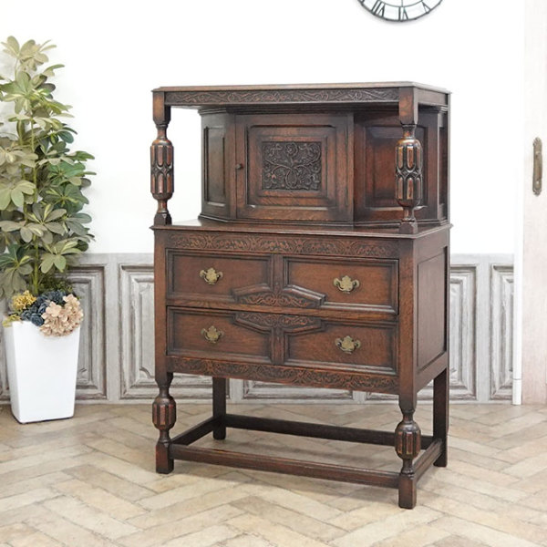 1920年頃 オーク材 イギリス アンティーク・キャビネット antique80590