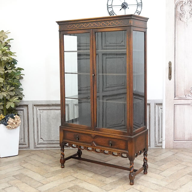 1920年頃 オーク材 イギリス アンティーク・ショーケース antique80629