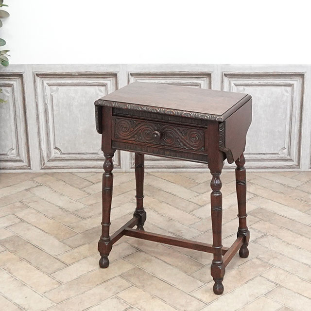 1900年頃 オーク材 イギリス アンティーク・サイドテーブル