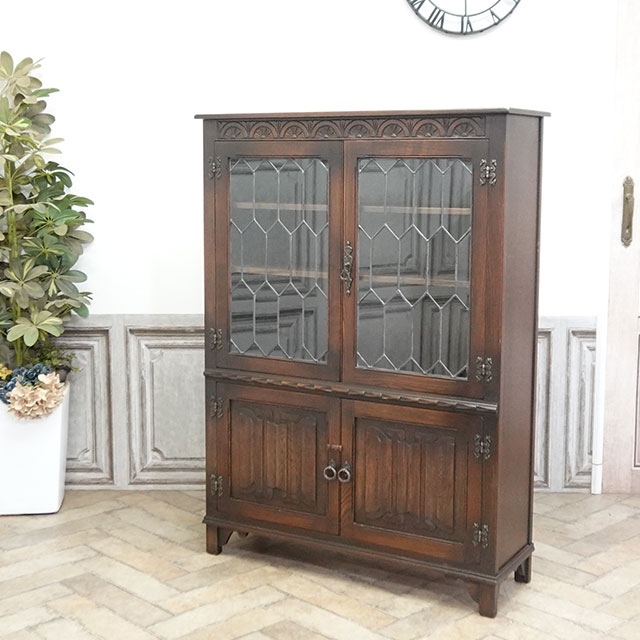 イギリス アンティーク家具 ブックケース 1950年頃 762A 1950年頃 オーク材 イギリス アンティーク・ブックケース antique80710
