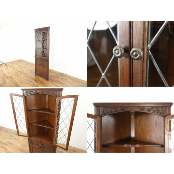 1950年頃 オーク材 イギリス アンティーク・コーナーキャビネット