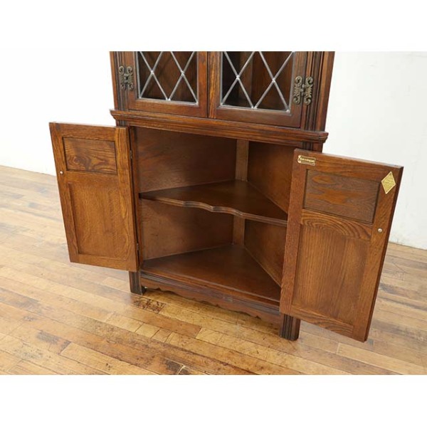 1950年頃 オーク材 イギリス アンティーク・コーナーキャビネット