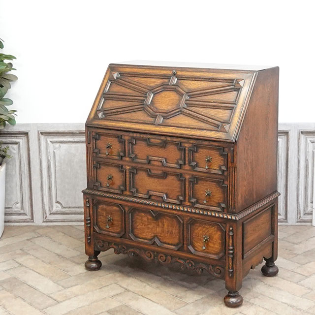 1920年頃 オーク材 イギリス アンティーク・ビューロー antique80782
