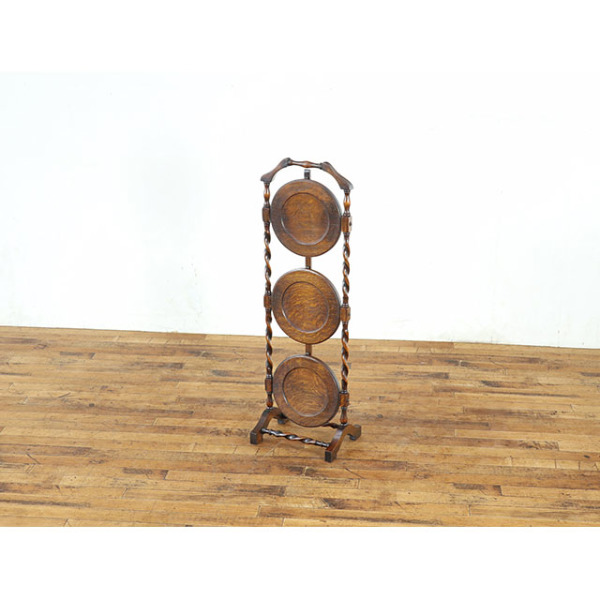 1920年頃 オーク材 イギリス アンティーク・ケーキスタンド