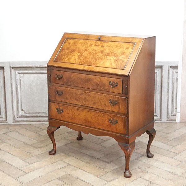 1940年頃 ウォールナット材 イギリス アンティーク・ビューロー