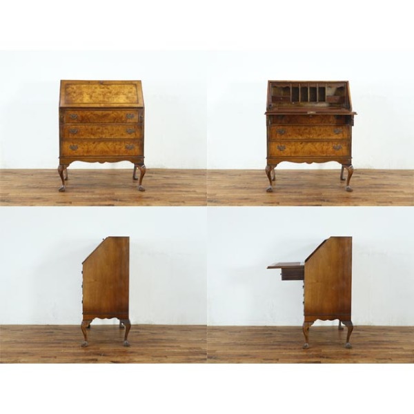 1940年頃 ウォールナット材 イギリス アンティーク・ビューロー