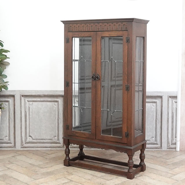 1940年頃 オーク材 イギリス アンティーク・ショーケース antique81012