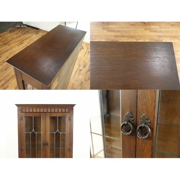 1940年頃 オーク材 イギリス アンティーク・ショーケース antique81012