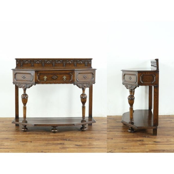 実家整理　イギリスアンティークのコンソール 1910年頃 オーク材 イギリス アンティーク・コンソール antique81082