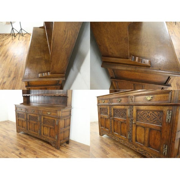 イギリス アンティーク 家具 カップボード 1930年頃 607A 1930年頃 オーク材 イギリス アンティーク・カップボード antique81122