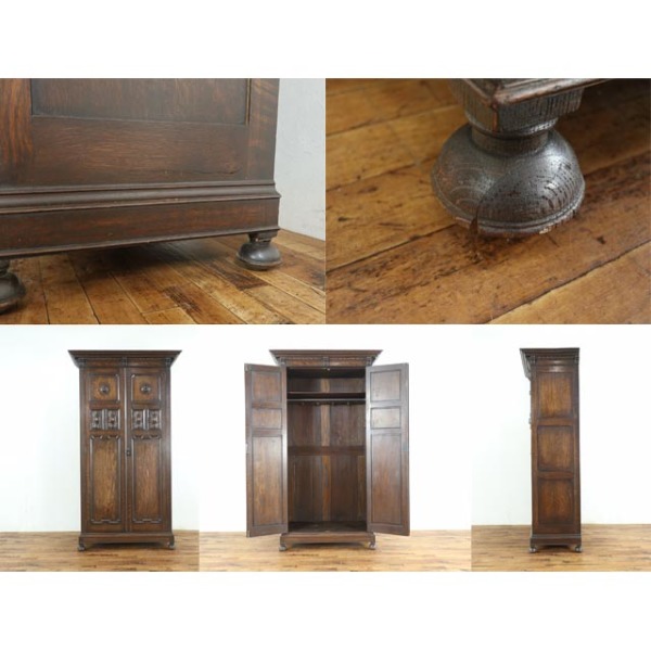 1920年頃 オーク材 イギリス アンティーク・ワードローブ antique81140