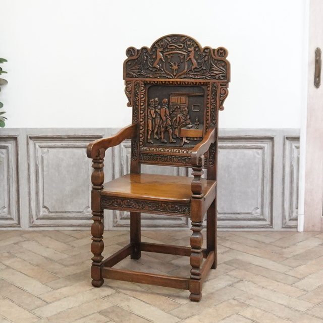 1940年頃 オーク材 イギリス アンティーク・アームチェア antique81227