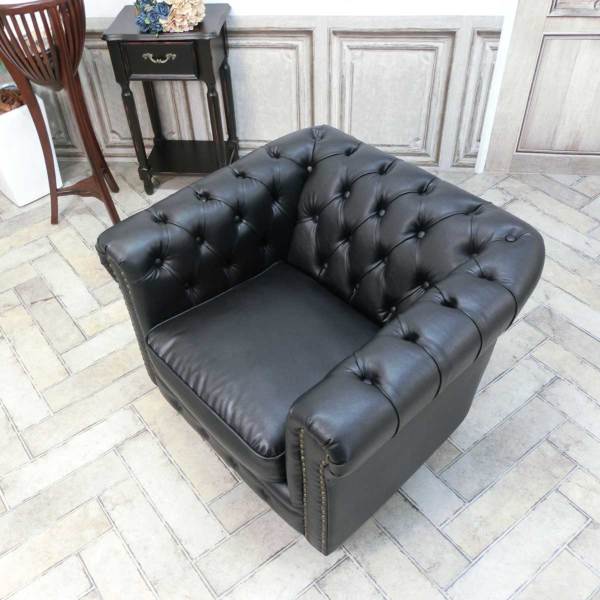 チェスターフィールドソファ 1人掛け・アンティークテイスト VC1P32K