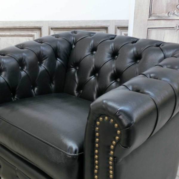 チェスターフィールドソファ 1人掛け・アンティークテイスト VC1P32K