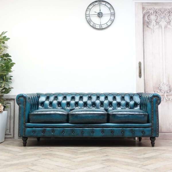 本革3人掛けソファ・アンティークテイスト VC3L9K 新着アンティーク