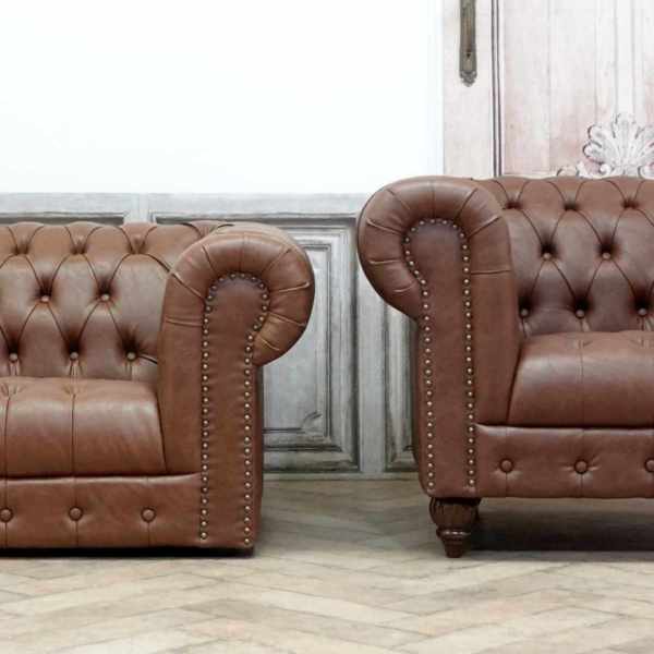 ソファ　アンティーク ヴィンテージ 3シーター レザー ソファ - アンティーク、ビンテージの